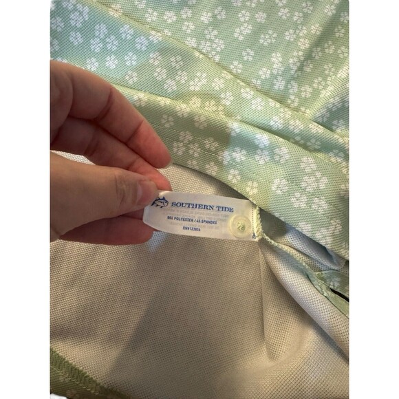 Southern Tide SZ Large Mens SS Performance Shirt Smoke Green Tropical Floral NWT - Picture 14 of 14